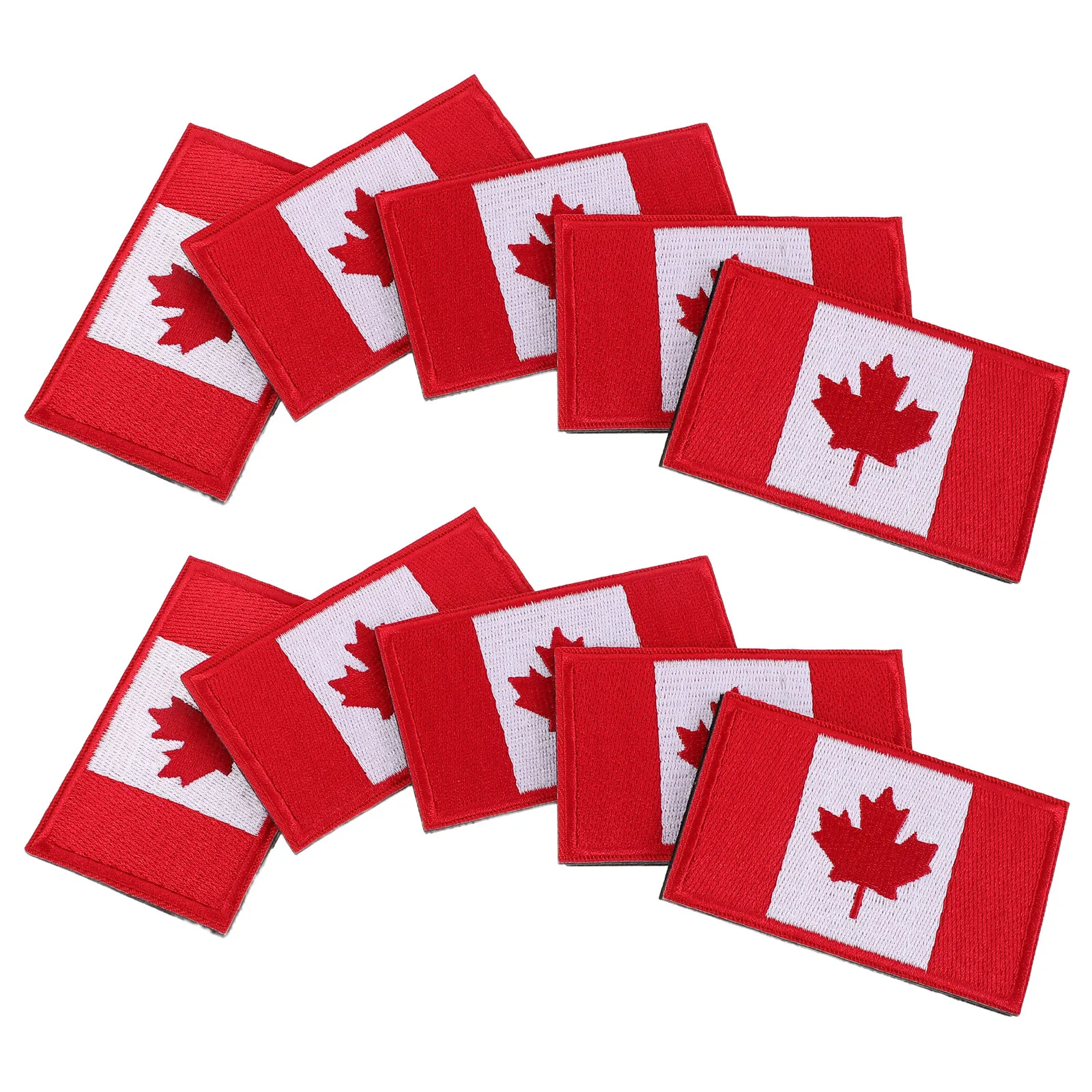 10 Buah Patch Bendera Kanada Bordir Tempel Jahit untuk Tas Ransel Jaket Pakaian Aksesoris Perbaikan DIY