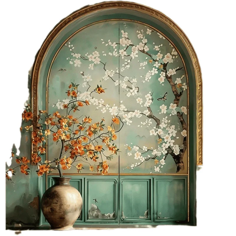 

Live streaming background fabric, scene arrangement, antique style, 3D wallpaper, internet celebrity