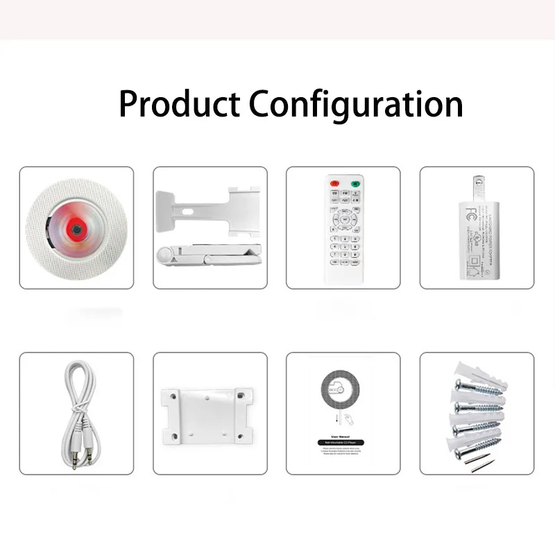 Compact record player CD player wall-mounted CD player intelligent bluetooth audio CD fetus machine portable English CD repeater