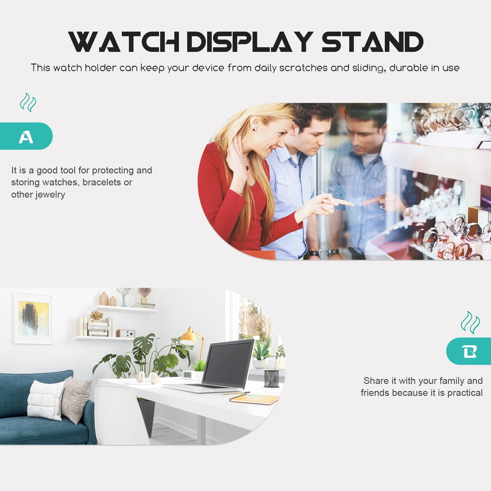 

3 pcs Display Stand Acrylic Watch Storage Shelves Holder Rack for Mens Watches Bracelet Storage Wrist Jewelry Showcase