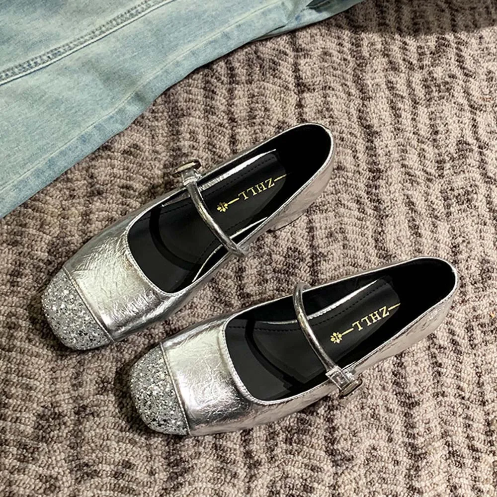 

Silver Shoes, Simple Women's Flat Shoes, Black, Casual, Affordable, Popular Summer Shoes, 2025
