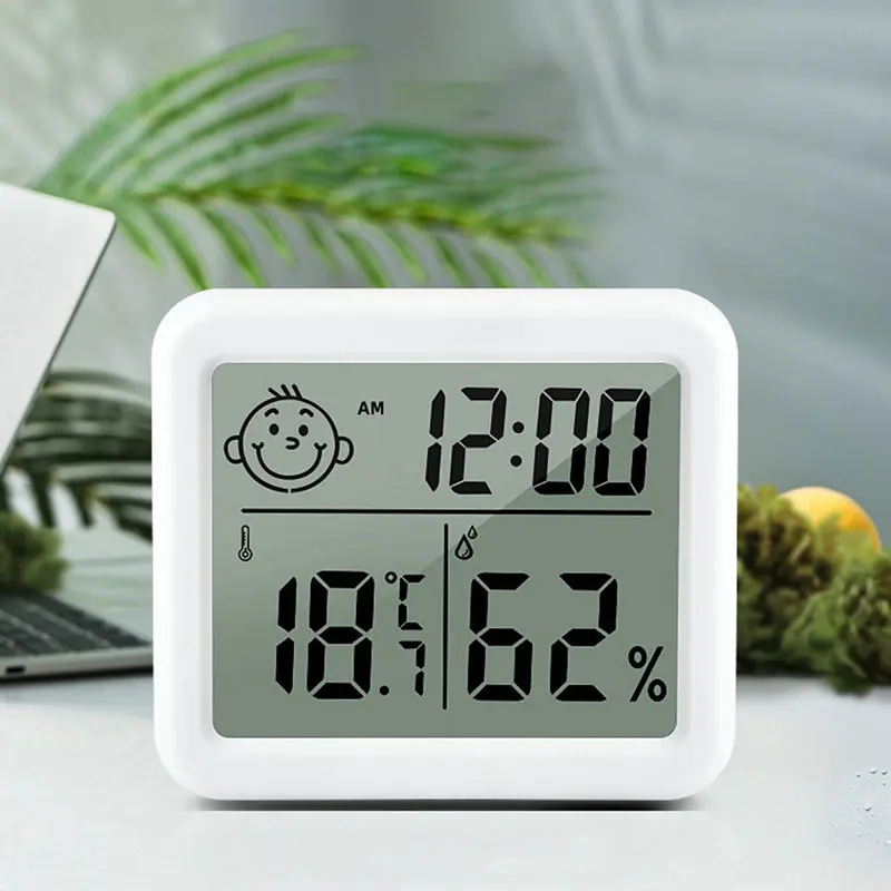 0.8 مللي متر LCD الرقمية درجة الحرارة مقياس الرطوبة الخلفية المنزل داخلي الرطوبة الإلكترونية ميزان الحرارة محطة الطقس غرفة الطفل