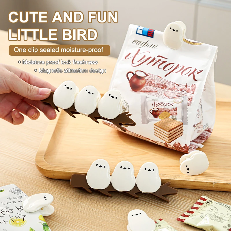 Little Bird Magnetic Sealing Clip Moisture-proof Fresh-keeping Clip Multifunctional Household Food Bag Clip Refrigerator Decor
