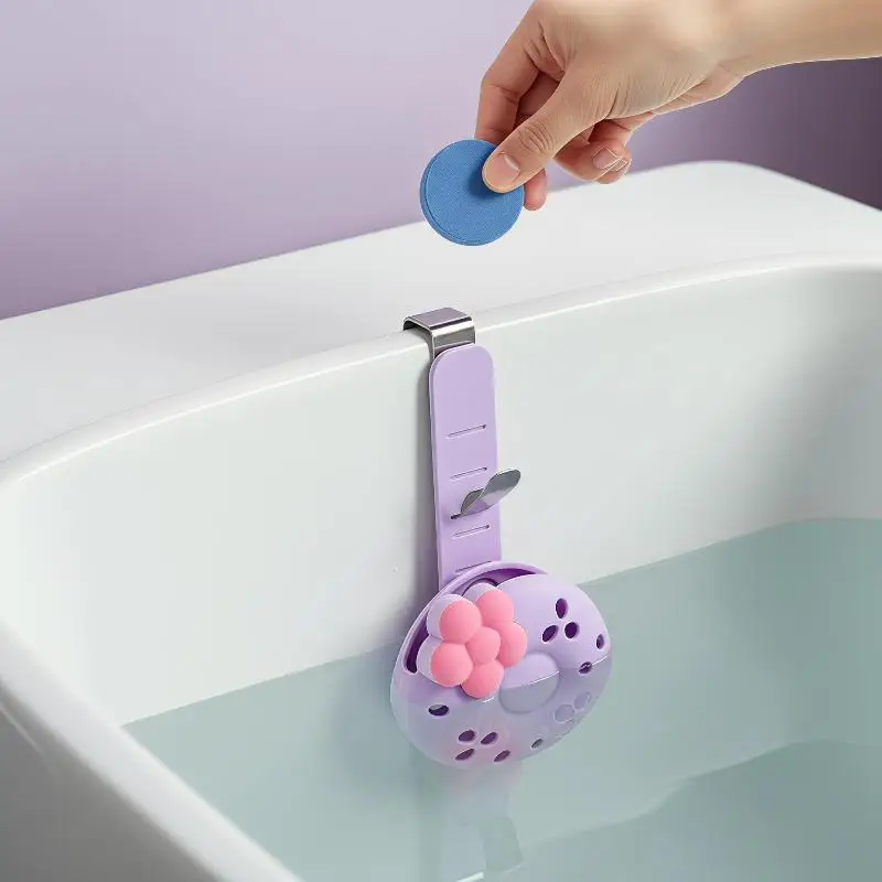 Silicone Toilet Tank Tablet Holder Strong Load Bearing Non-slip Hanging Toilet Bowl Cleaner Hanger for Heavy Cleaning Tablets