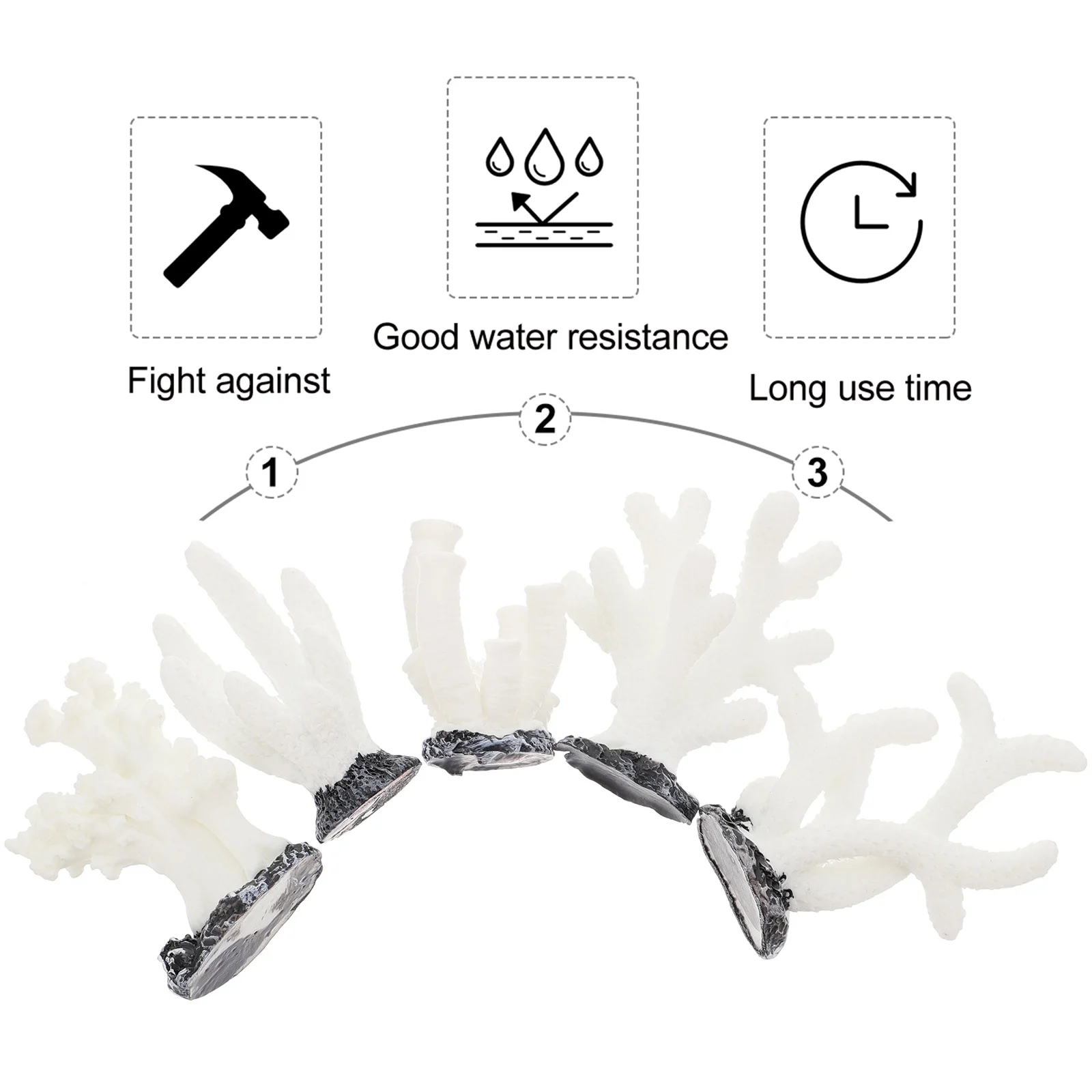 

5Pcs Simulated Coral Fish Tank Decor Stable Aquarium Landscape Ornament Artificial Coral Landscape Supplies Fish Tank Accessory