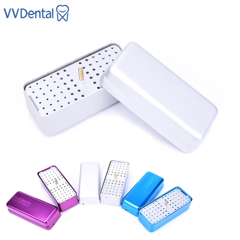 VVDental Dental 72 otwory aluminiowe pudełko do dezynfekcji zębów autoklaw etui do sterylizatora uchwyt na wiertła diamentowe narzędzia