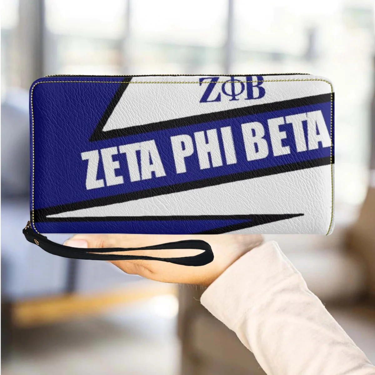 

PU Leather Wristband Wallet Zeta Phi Beta Design Casual Girls Credit Card Holder Coin Purse Commuter Street Shopping Clutch 2023