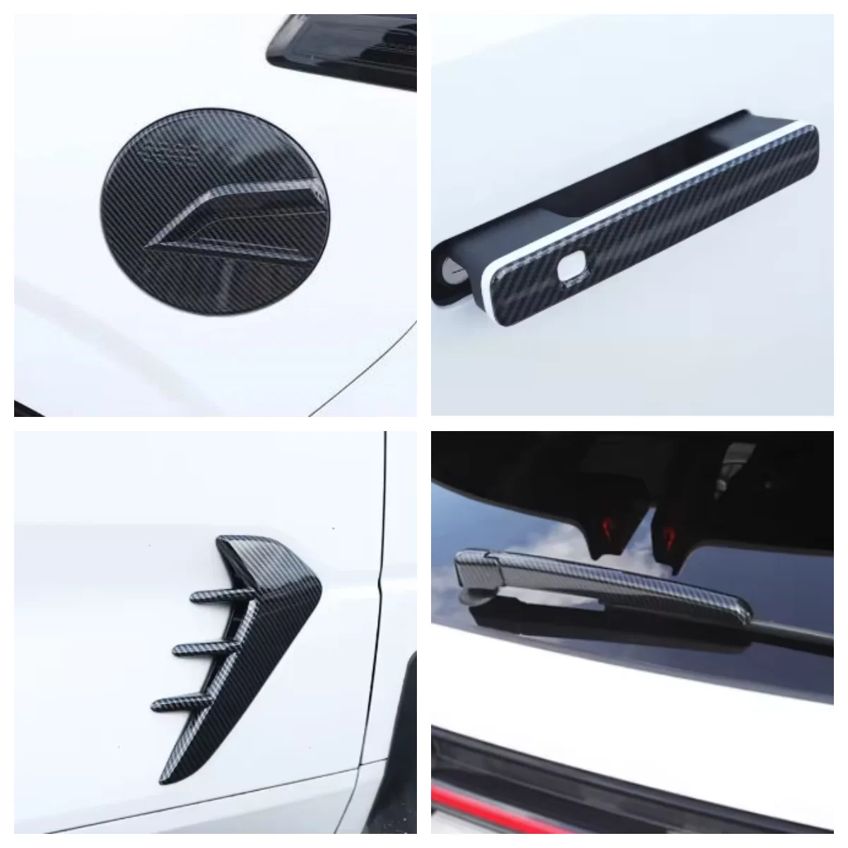 

For Changan UNIK UNI-K 2021-2024 ABS carbon fiber door handle/fender/tank cover/rear wiper decorative accessories