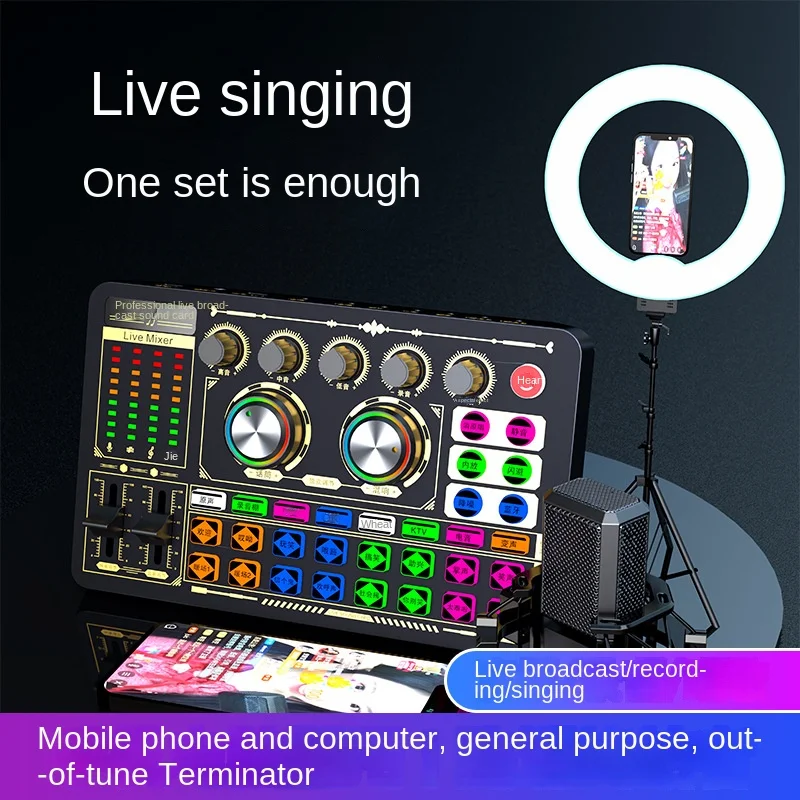 New Professional Double Sound Card for Live Show Anchor Sing Recording Mobile Phone Computer Universal