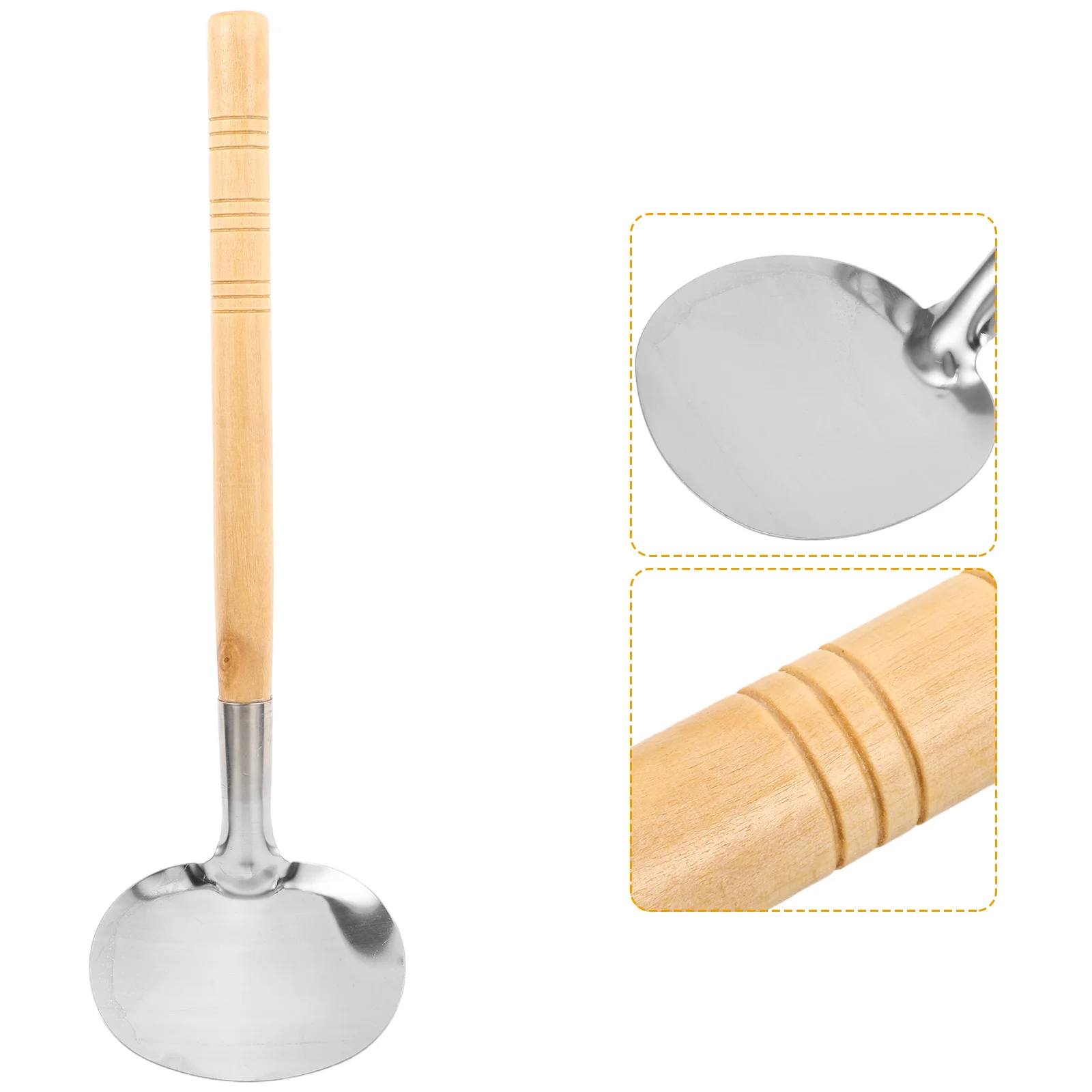 Spatula Stainless Steel Shovels Burger Flipper Non Stick Pan Grill Scraper Griddle Spatulas Wooden Kitchen Utensil