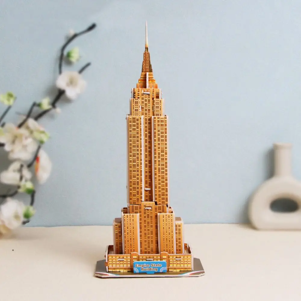 

Paper World Famous Buildings Model 3D House Desktop Decorations Empire State Building The Twin Towers Mini Cardboard Puzzle