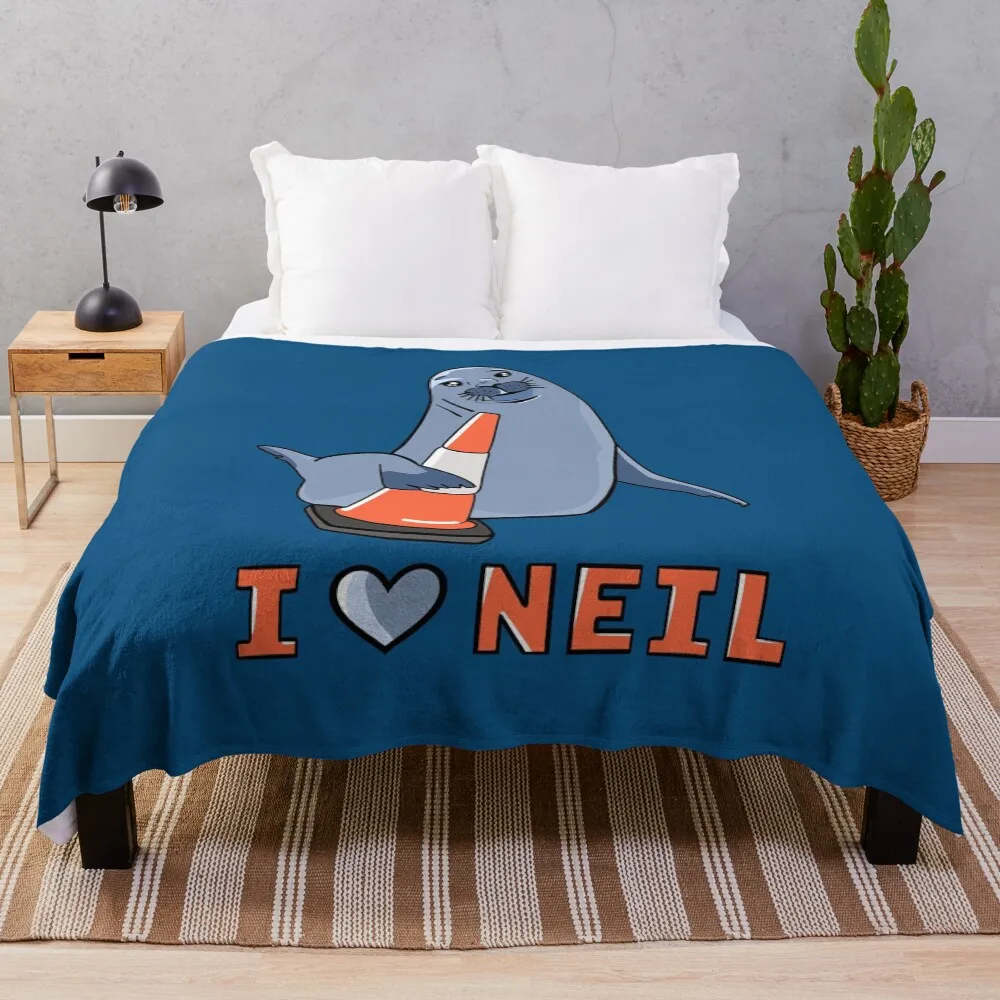 I Love Neil the Seal Throw Blanket Year Round Soft Comfortable Blanket for Home