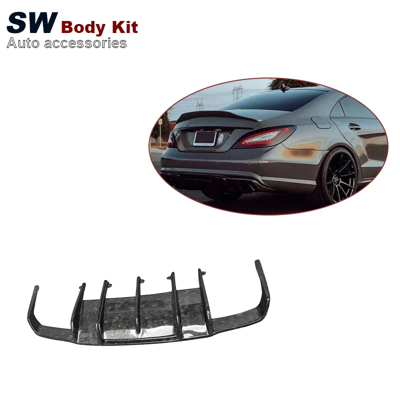 

Forged Carbon Fiber R Style Rear Diffuser For Mercedes-Benz CLS-Class W218 CLS63 AMG Upgrade Modification Rear Bumper Lip