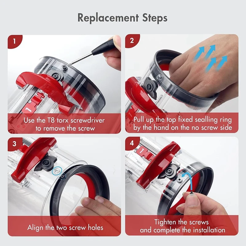 Anel de vedação fixo superior do compartimento de poeira para dyson v11/v15/sv14/sv15/sv22 aspiradores peças de reposição anel de vedação