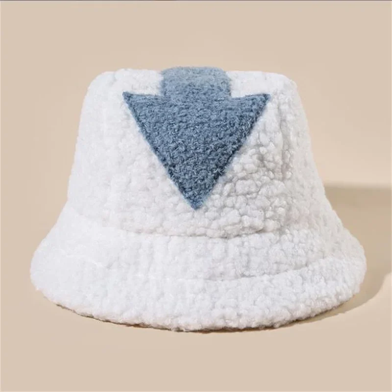 Cappello da donna Appa Cappello da pescatore in lana di agnello Cappello da pesca caldo invernale Pelliccia sintetica Simbolo di freccia Cappello da pescatore stampato per uomo Cappelli a cilindro piatto marea