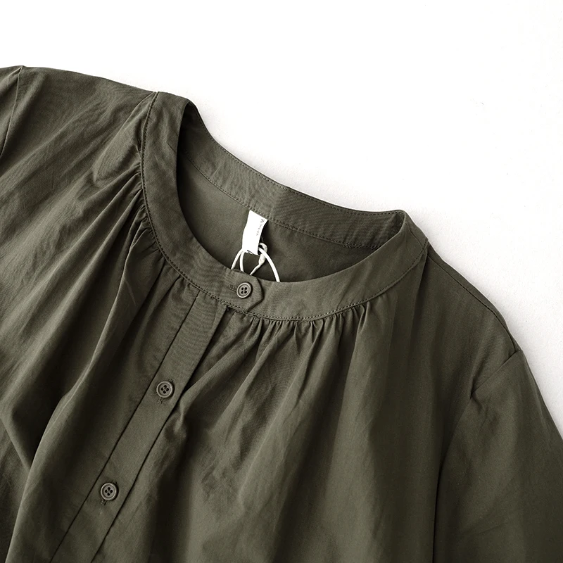 Abito lungo casual a maniche corte allentato retrò in cotone e lino tinta unita da donna Boho Streetwear Beach Holiday Summer New