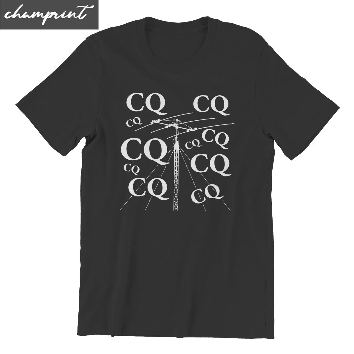 CQ kod morse\'a amatorskie T-shirty z krótkofalowym radiem męskie w stylu Vintage koszulki bawełniane z okrągłym dekoltem koszulka z krótkim rękawem