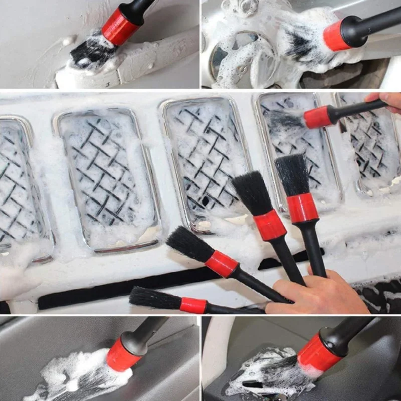 SEAMETAL 13/14/15PCS Car Detailing Brush Set Car Cleaning Brushes Sponges Towels Air Vents Rim Cleaning Dirt Dust Clean Tools