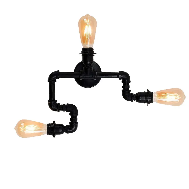 Loft Retro American Wall Lamp Bedroom Bedside Lamp Three Head Living Room Staircase Corridor Aisles Iron Wall Lamp Decoration