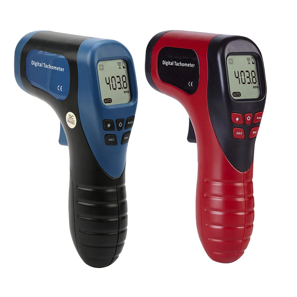 Handheld Digital Motor Lathe Speed Gauge 2.5RPM-99999RPM Non-Contact Motor Speed Meter Backlit LCD Display Motor Speed Gauge Gun