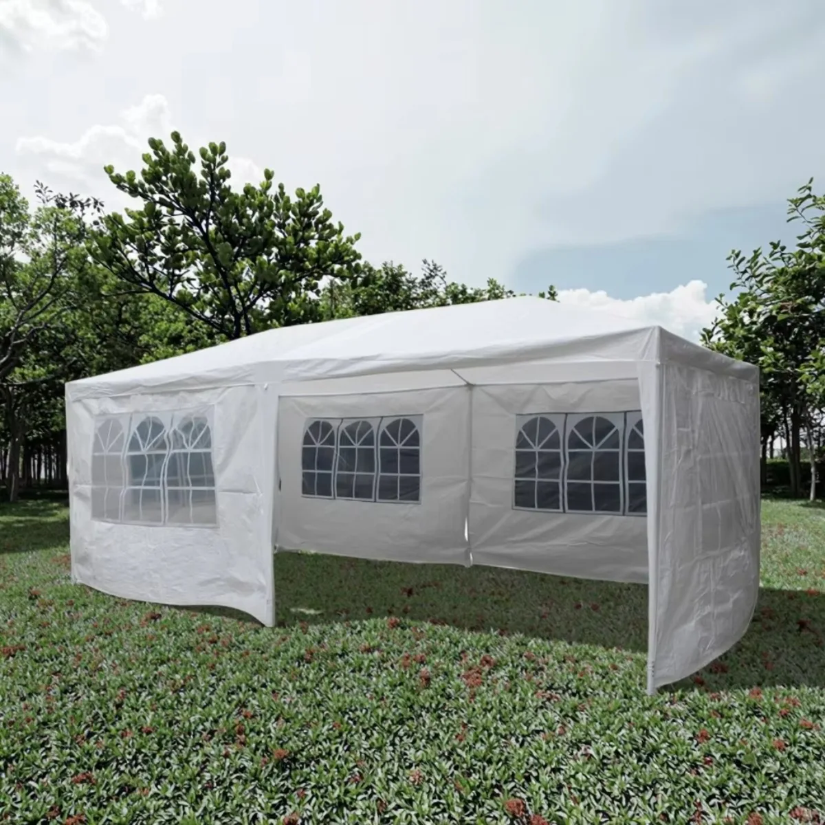 

Недорогая стальная палатка-беседка 3x6 м с окнами из ПЭ для церковных мероприятий и вечеринок на открытом воздухе