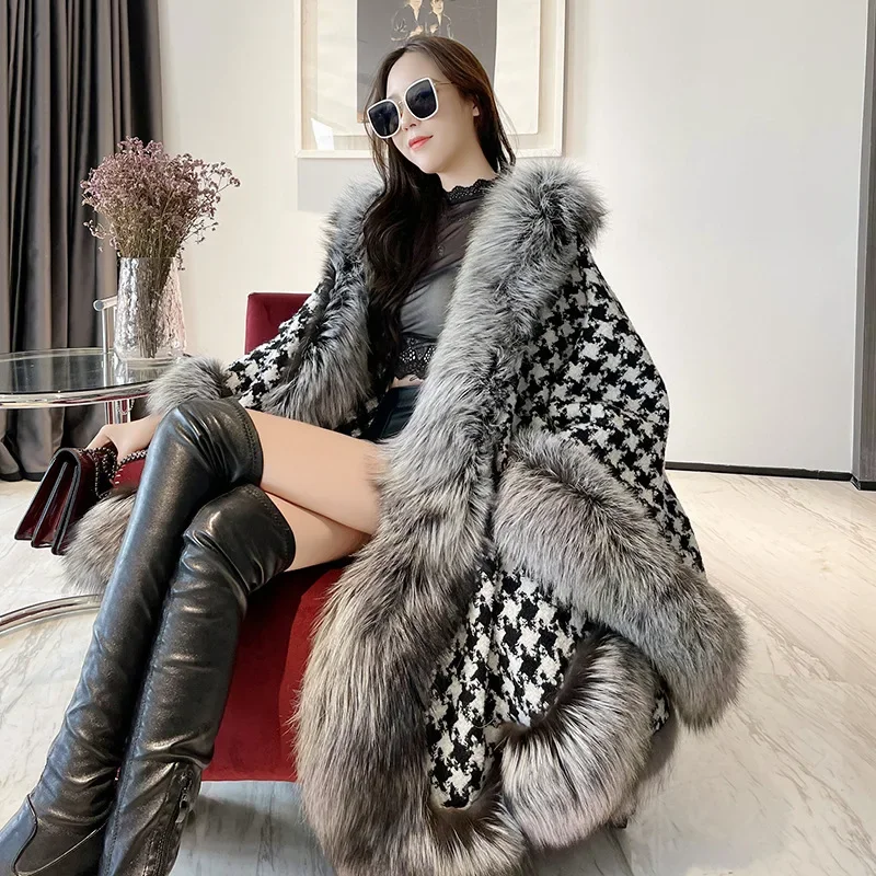 Plus Size Loose Faux Fur Jacket Women Thick Autumn Winter Korean Maxi Coat Long Warm Luxury Fur Parkas Furry Outerwear