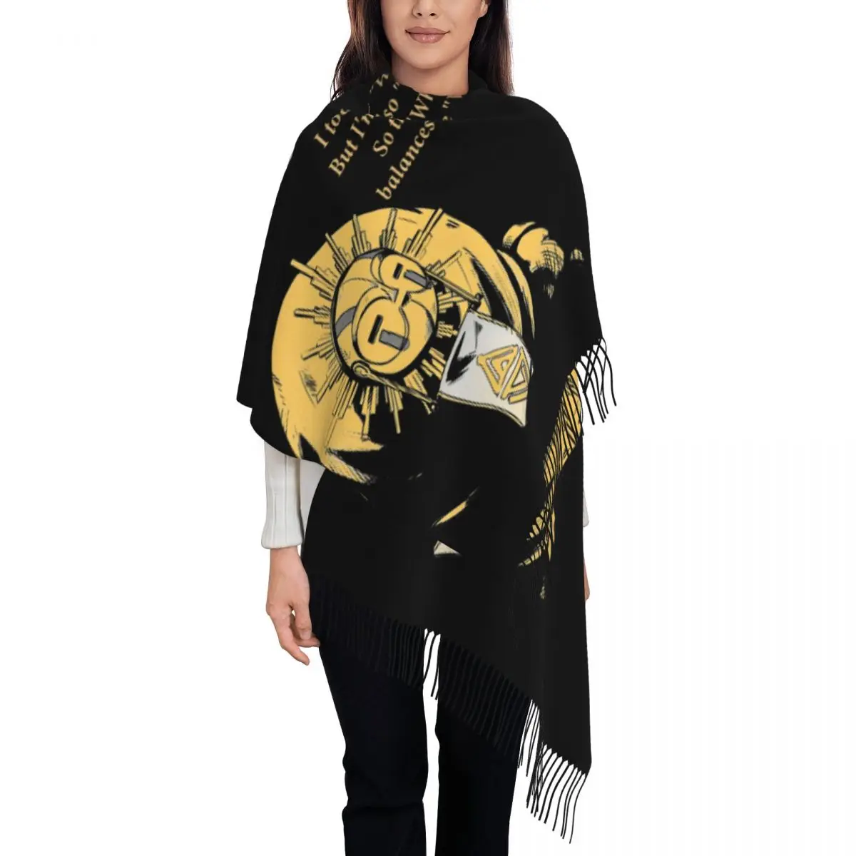 

Пользовательский шарф Clair Obscur Expedition 33 Esquie с забавными цитатами для женщин, длинные зимне-осенние теплые шаль с кисточками, шарфы унисекс