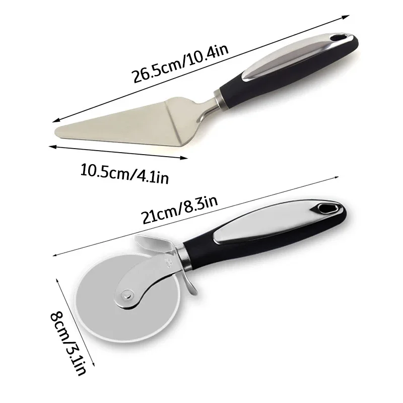 Premium Stainless Steel Kitchen Pizza Cutter Wheel Server Tools Home Knife Waffle Cookies Cake Bread Dough Slicer Baking Gadgets