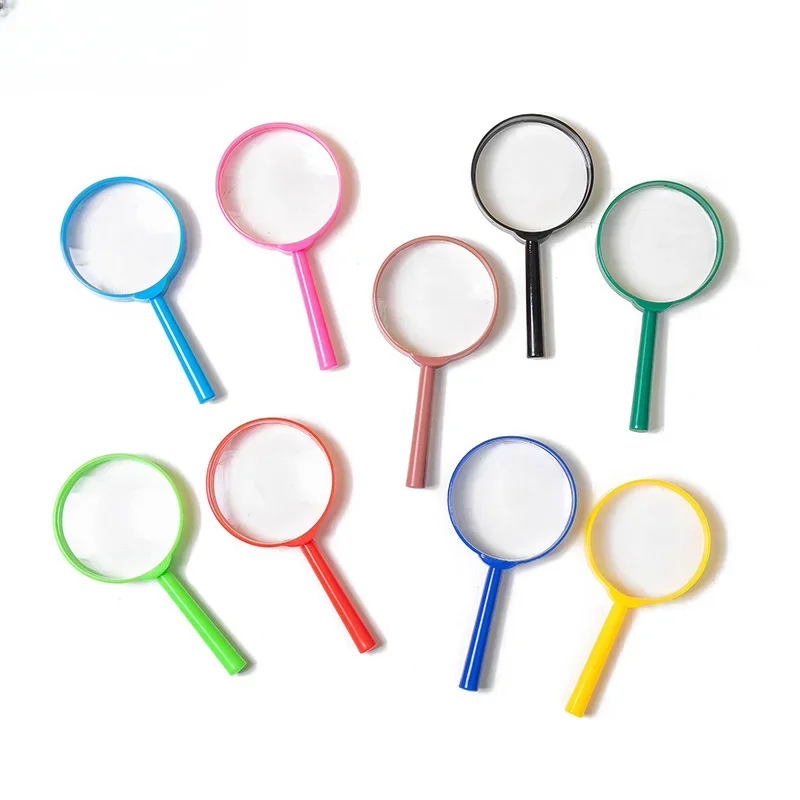 Plastic Stand Magnifier High-Grade Optical Lens Magnifying Glass Reading Plastic Magnifying Glass for Child Multicolor