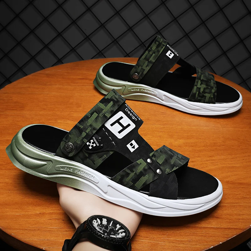 

Мужские модные летние тапочки, противоскользящие износостойкие спортивные повседневные сандалии двойного назначения, уличные пляжные сандалии, мужские сандалии