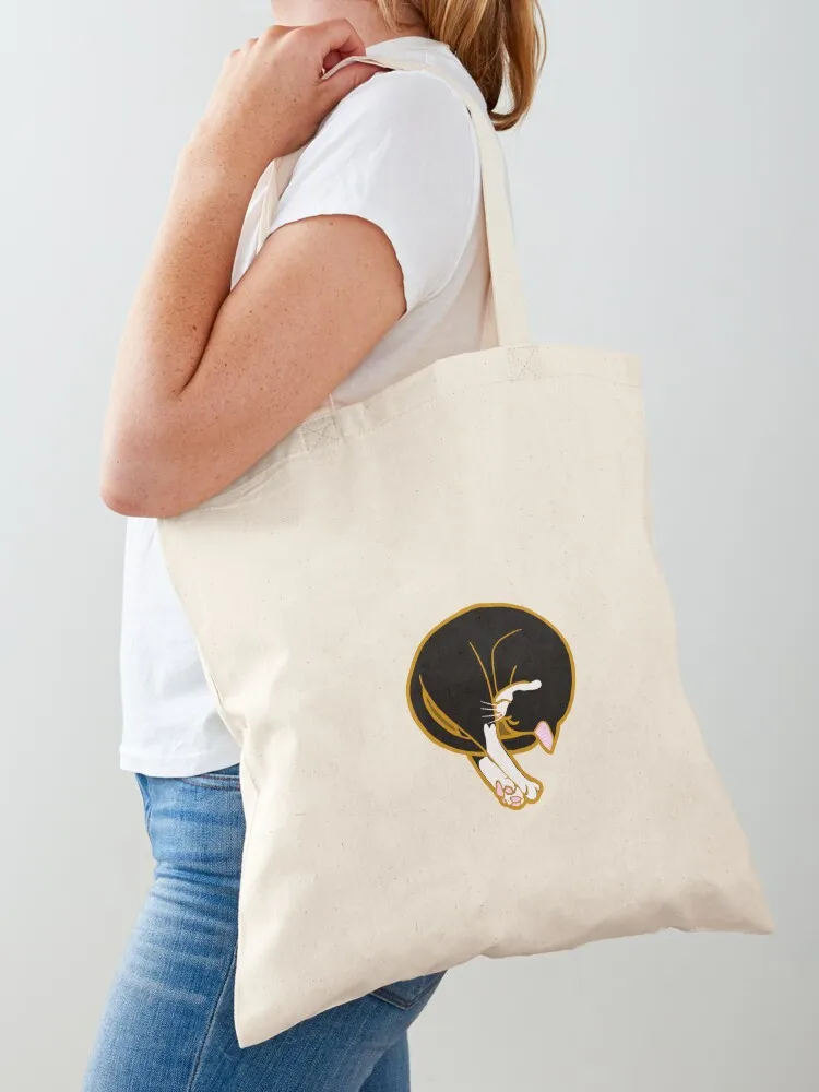 

Shrimp Cat Tuxedo Tote Bag tote bag men's shopper bags shopping cart bags