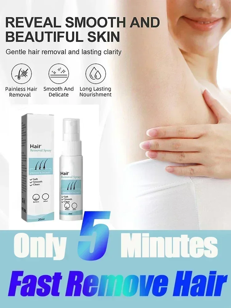 

Fast Hair Removal Spray Painless Hair Growth Inhibitor Arm Armpit Leg Permanent Depilatory for Men Women Repair Care