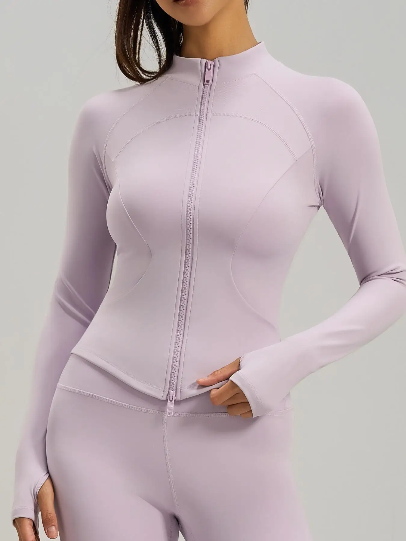 Women's Full Zip Sports Jacket, Long Sleeve Slim Fit Gym Jacket with Pockets, Ideal for Yoga Running Fitness BBLjacket