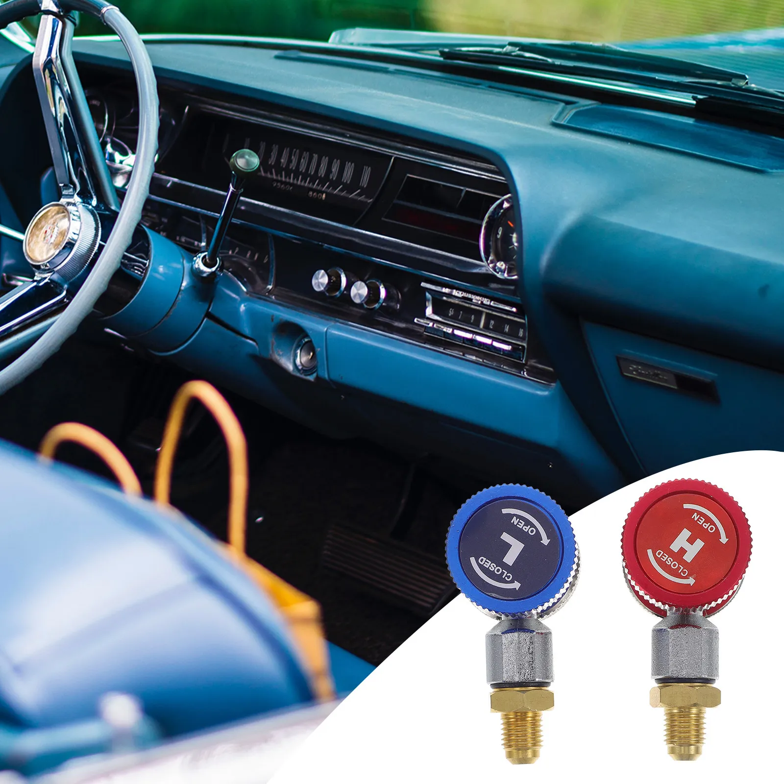 

2Nd Generation Coupler Adapter High R134A Quick Connector Low /C Manifold Gauge R134A Quick Coupler Adapter Set 1/4\