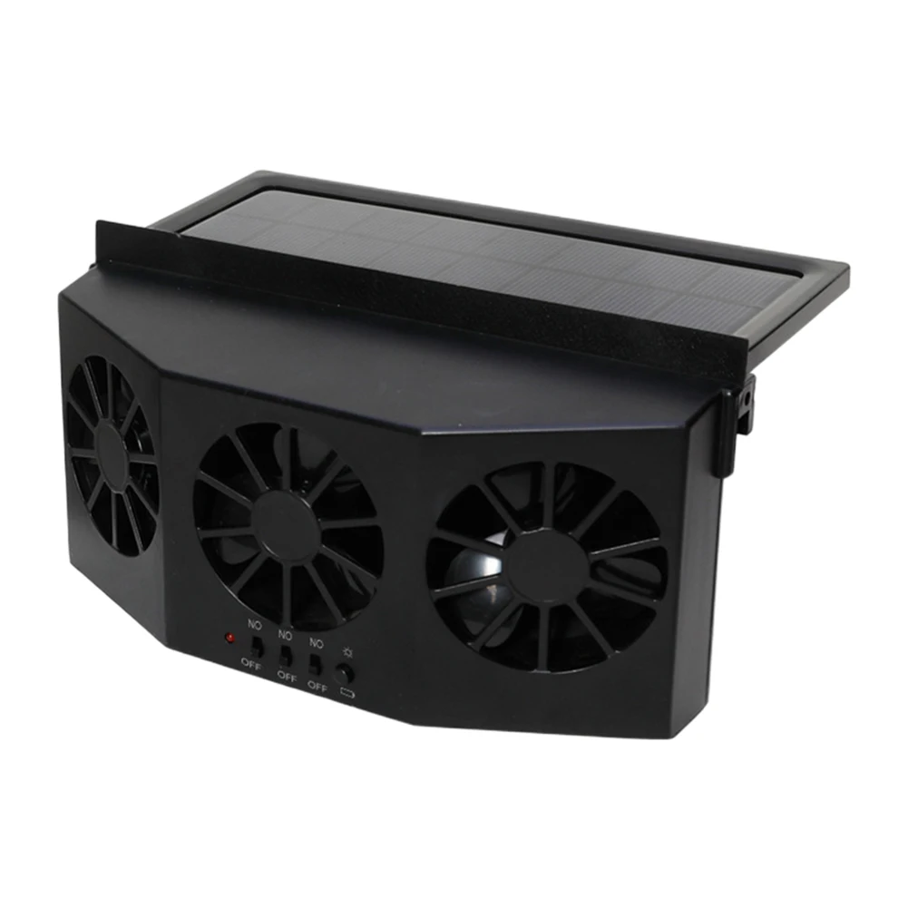 

Car Cooling Fan 3 Heads Portable Deodorization Ventilator Solar Charging Auto Cooling Fan 2.4V Multi-angle Adjustable Auto Parts