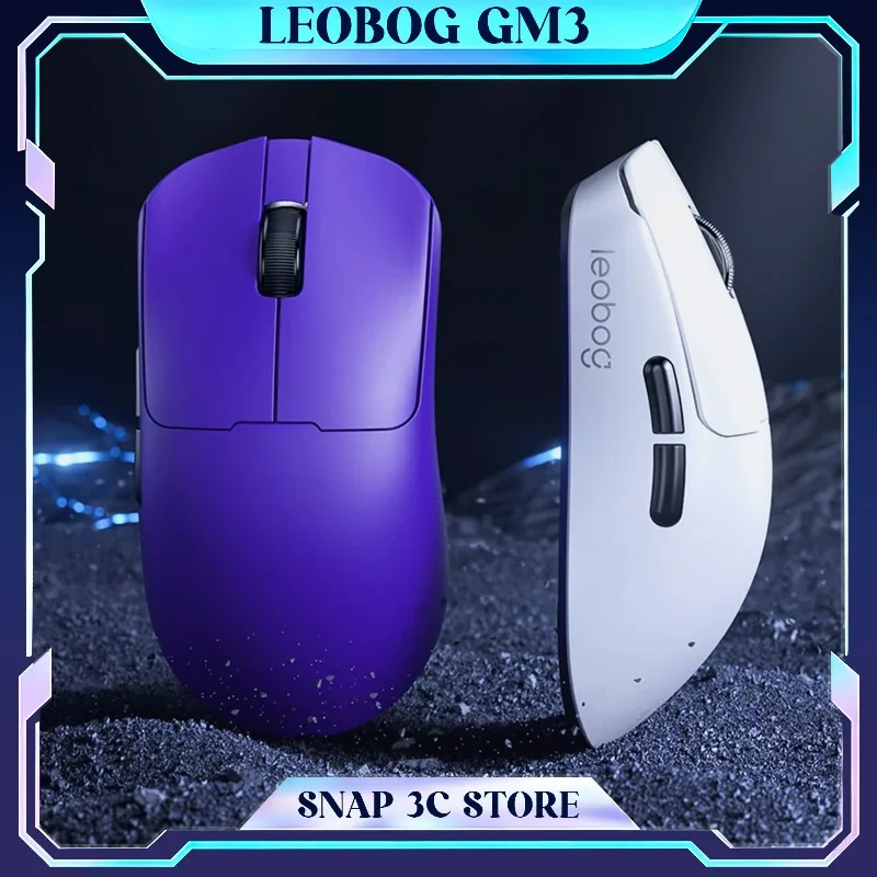 LEOBOG GM3 Wireless Gaming Mouse PAW3395 26K DPI Tri-Mode Bluetooth 2.4G Lightweight 60g Rechargeable Mice for Gamer PC Laptop