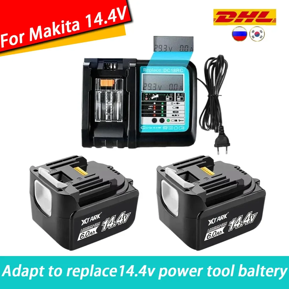 

Rechargeable Li-ion Battery 14.4V 6000mAh For Makita 14V Power Tools 5.0Ah Batteries BL1460 BL1430 1415 194066-1