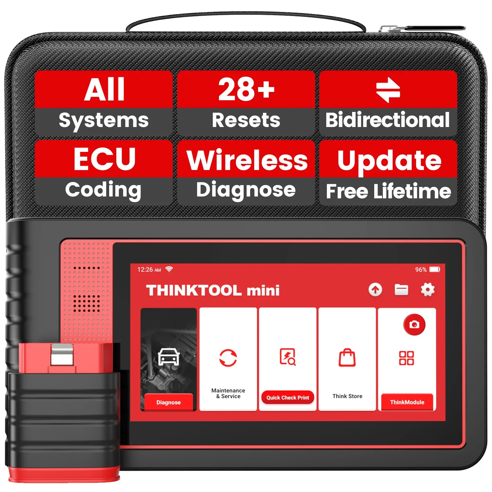 

Thinktool mini OBD2 Scanner All System Key Coding Bidirectional Lifetime Free 28 Resets VIN Wifi auto Diagnostic Tool