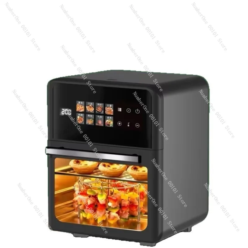 Home Kitchen Visible Air Fryer Oven, Large Capacity Multifunction Automatic Steam Roast Bake Fry, All In One Oil Free Cooker