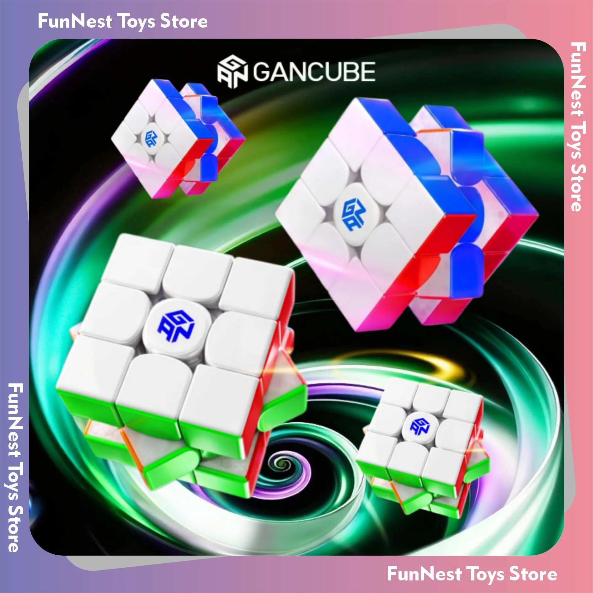 GAN17 MagDrive GAN16 Maglev MAX 3x3x3 Speed Cube Magnetic Puzzle Competition Pro Brain Teaser Premium Merch Desktop Handheld