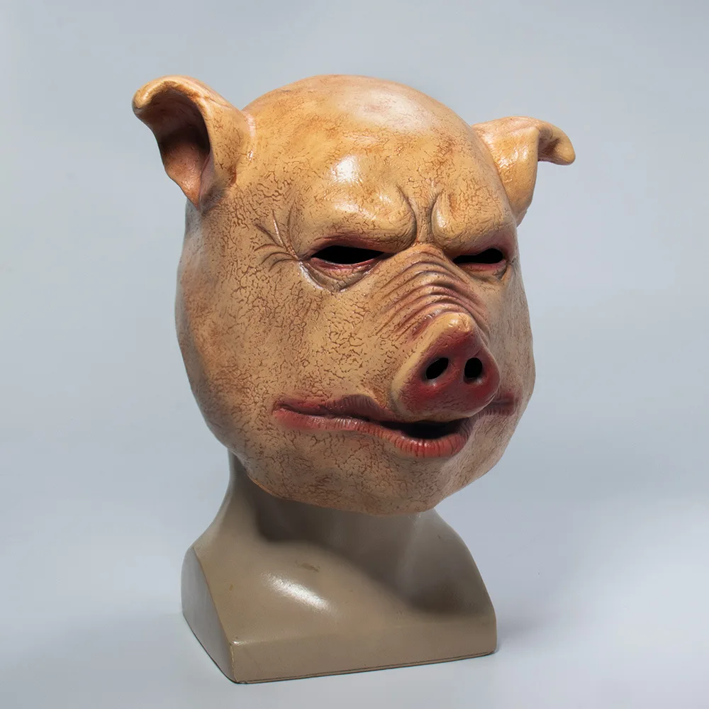 

Latex Pig Head Mask Masquerade Costume Animal Cosplay Full Face Mask Halloween Party Decoration