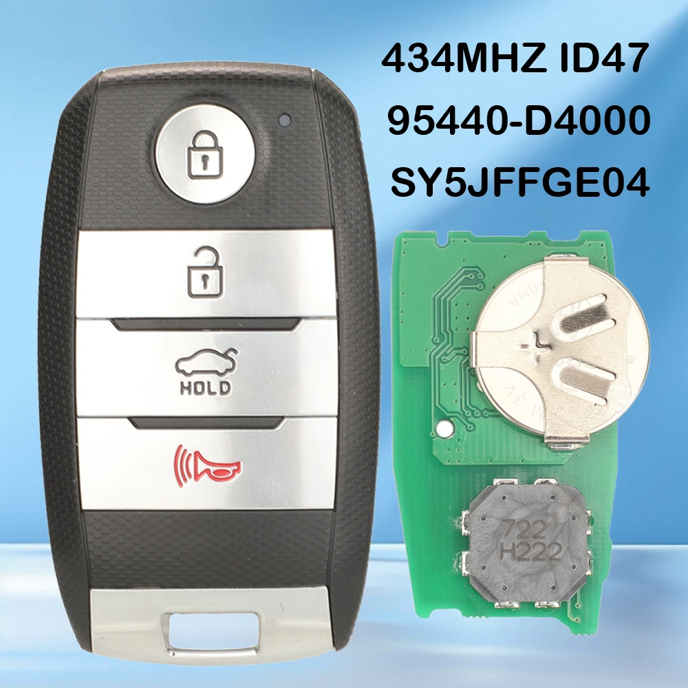 

Jingyuqin 4 кнопки 434 МГц ID47 чип 95440-D4000 бесключевой дистанционный смарт-ключ автомобиля для Kia Optima 2016-2020 SY5JFFGE04 95440-D5000