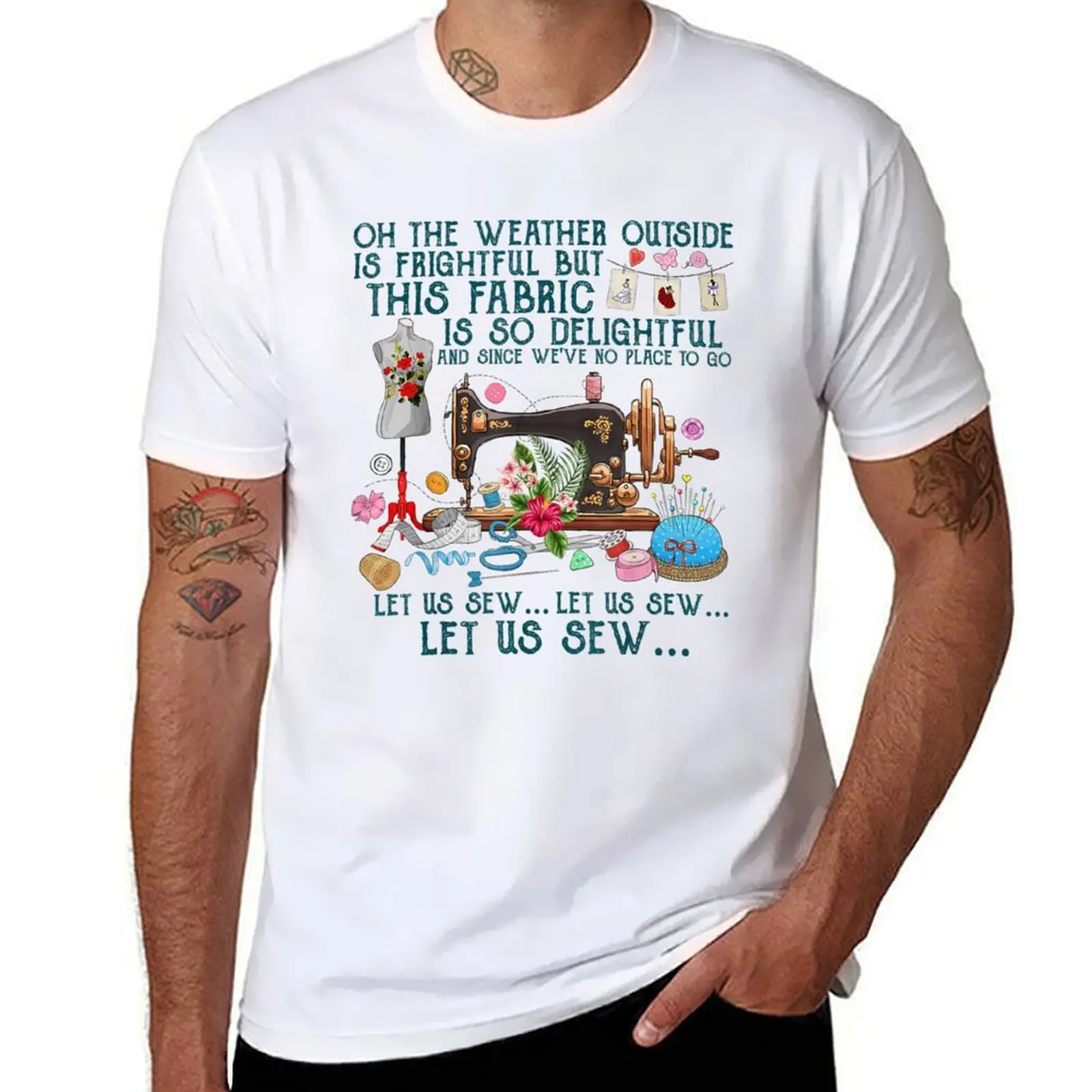 

Let Us Sew Sewing Quilting T-Shirt cotton t shirts high quality man t shirt designer T-Shirt