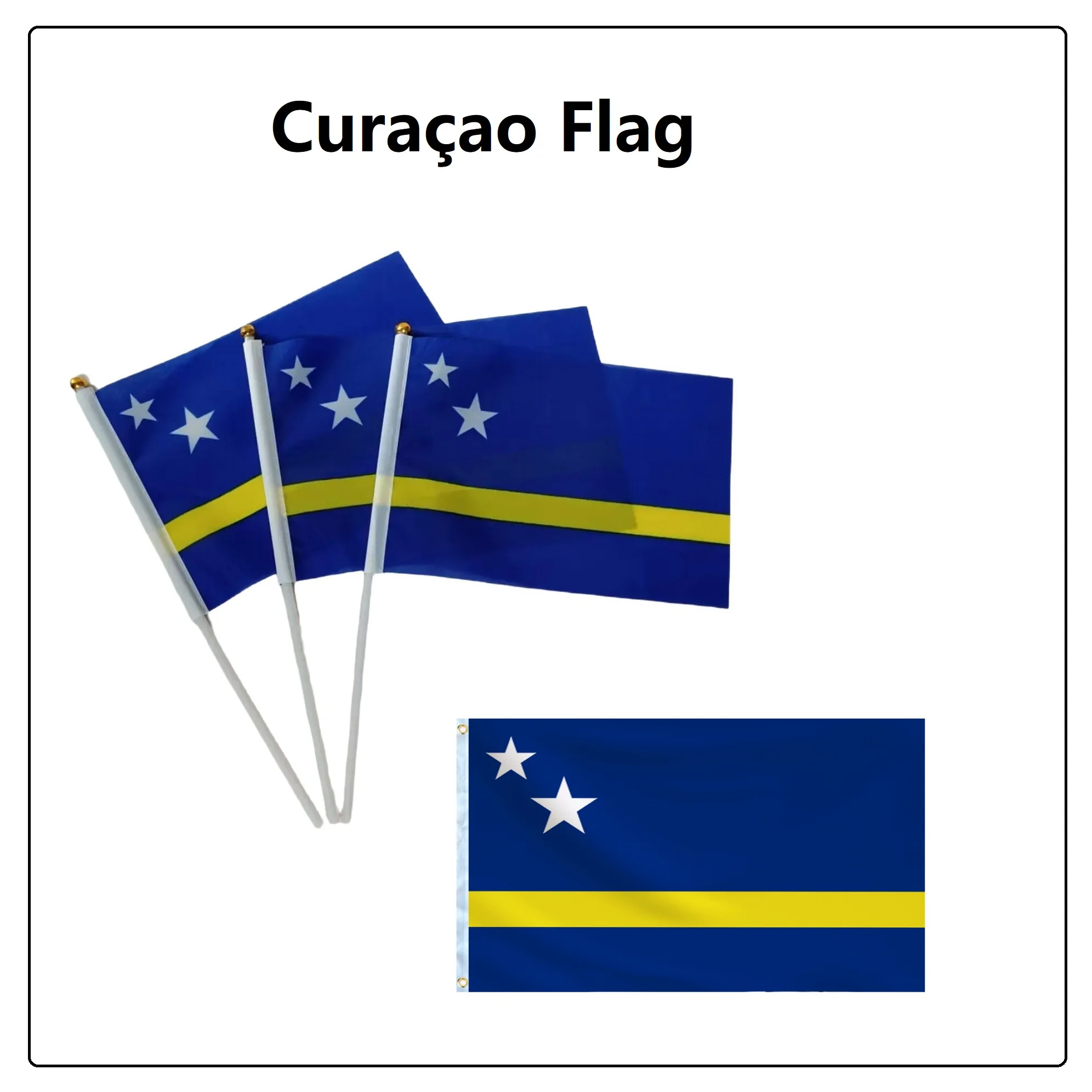 Polyester Curaçao Flag Home Decor 14X21CM 60X90CM 90X150cm 200X300CM National Banner for Home Decor
