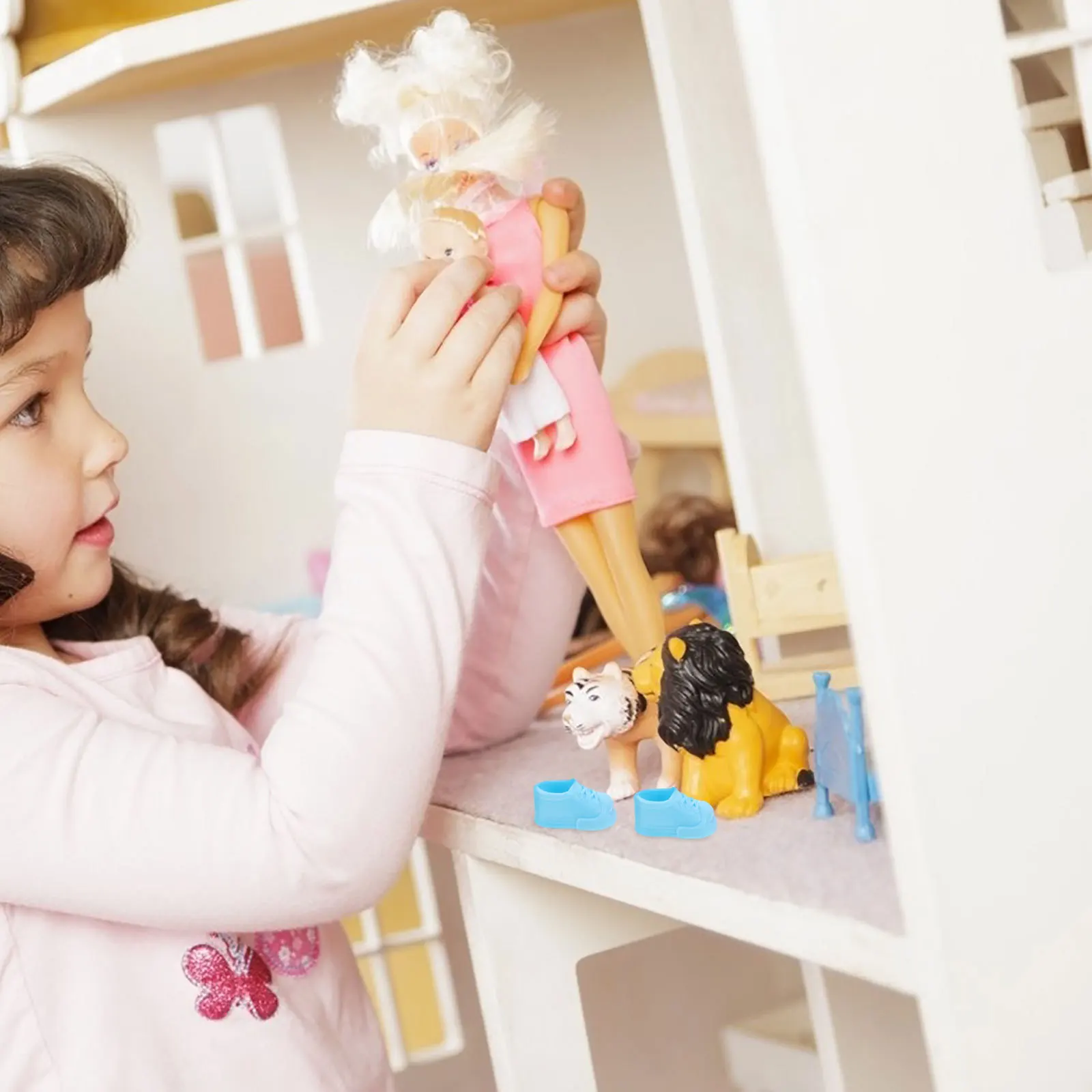 Zapatos en miniatura de 17Cm, accesorios de vestir planos para casa de muñecas, decoración de repuesto, pequeños accesorios para zapatos