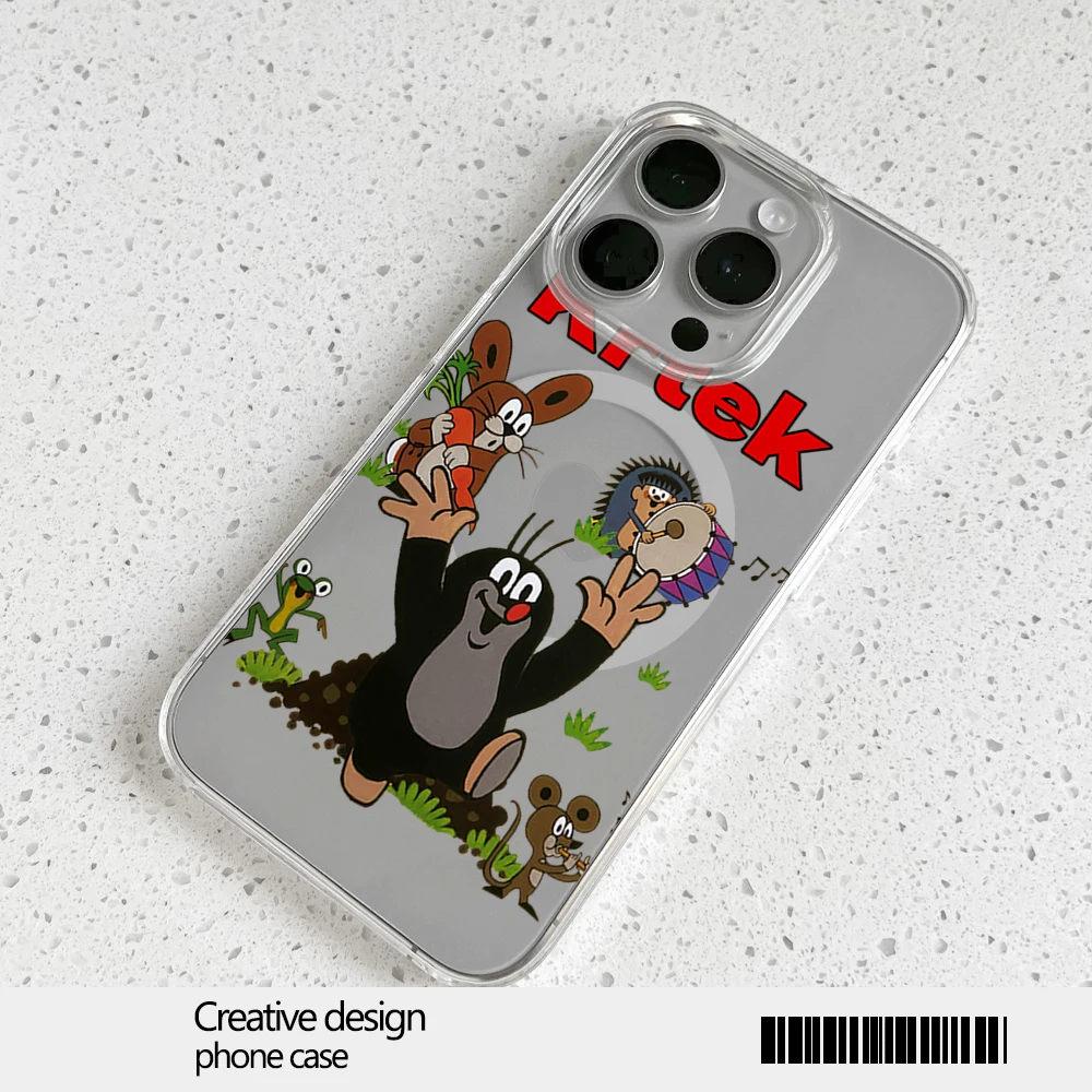 Little Moleเคสโทรศัพท์สําหรับiPhone 12 11 13 14 15 16 Max Pro Plus Magsafeแม่เหล็กไร้สาย