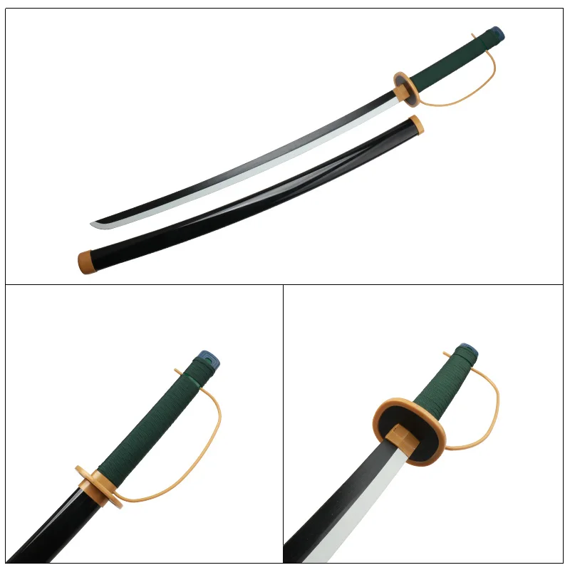 Roronoa Zoro Katana 104 cm/41 inch rollenspel rekwisieten met zwarte riem en houder Shanks Roger bamboe mes speelgoedzwaarden