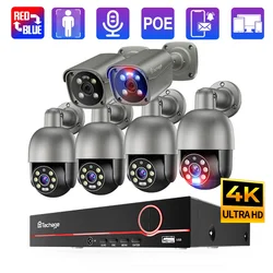 Techage 8CH 4K UHD 8MP PTZ POE Camera System Outdoor AI Human Detect Two-way Conversation CCTV Video Surveillance H.265 NVR Kit