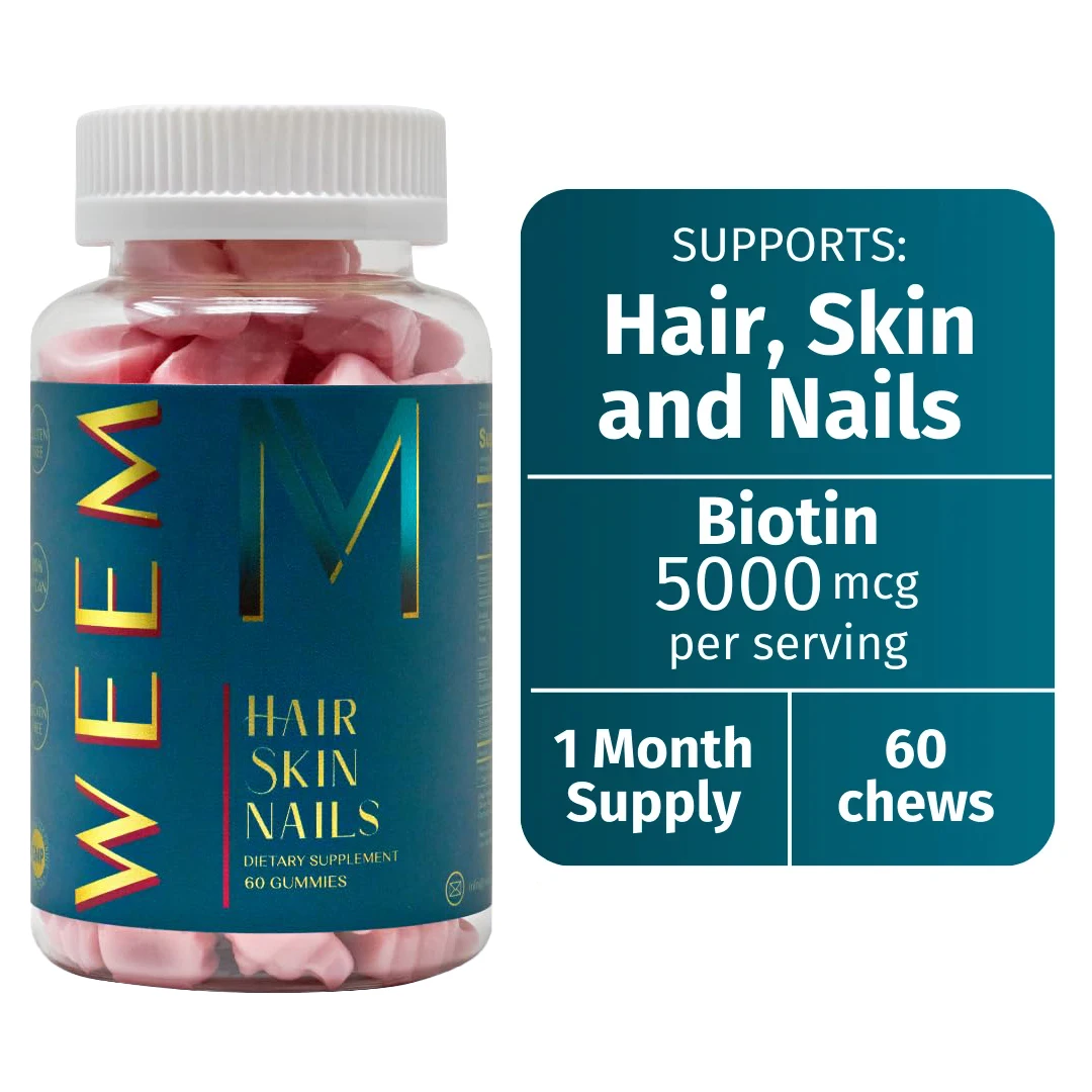 Hair Skin and Nails Gummies - Vegan Biotin Vitamins for Women & Men Supports Faster Hair Growth, Stronger Nails, Healthy Skin
