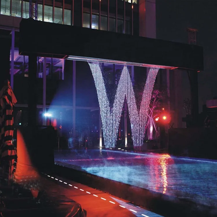 ที่กําหนดเองในร่มดิจิตอลผ้าม่านน้ําตกประดิษฐ์น้ําพุตกแต่ง